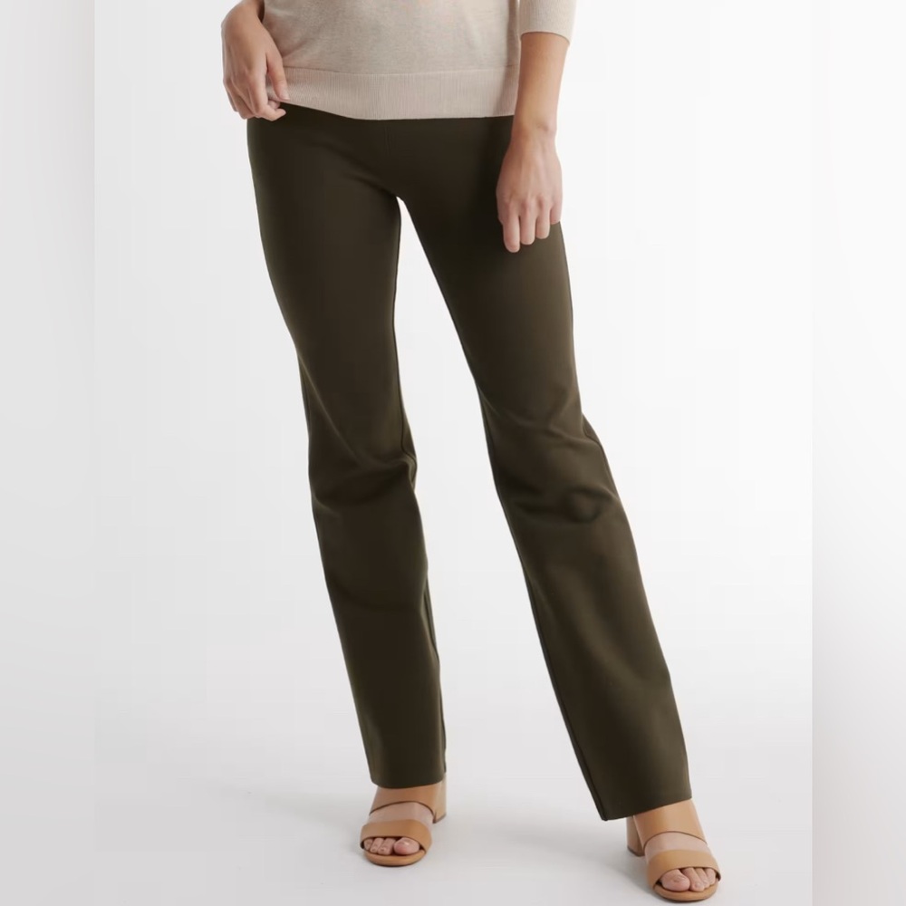 Quince Ultra-Stretch Ponte Bootcut Pants Olive MT